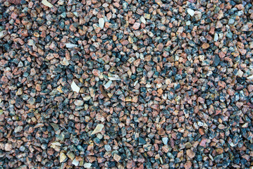 Crushed stone texture background for flower beds