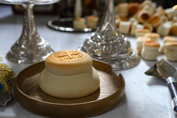 Prosphora, Prosvir, liturgical church bread used for communion during Orthodox worship, silver bowls, an icon on the throne of the Orthodox Church. The concept of Orthodoxy and faith