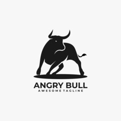 Bull abstract logo design vector