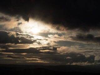 Beautiful cloudy sky in neunkirchen at spring