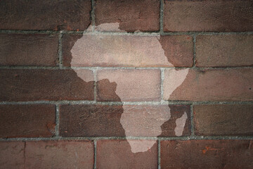 map of on a old brick wall