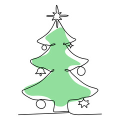 Christmas tree with Christmas decorations.