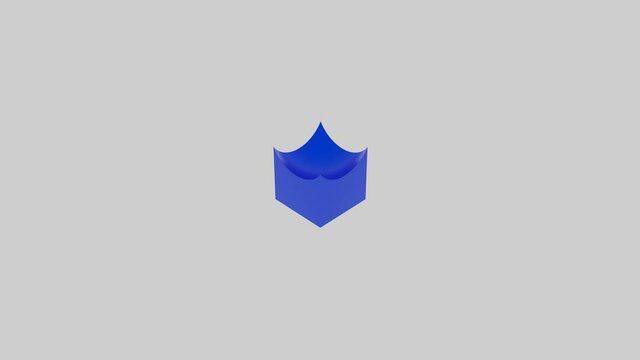 Animation of transforming cube. Design. Small colored cube changes parts and shape on isolated background. Changing single square. Square with transforming parts like Rubik's cube