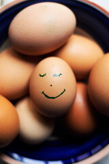 Egg with a smiley face