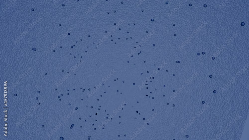Poster bubbles move in fast stream. design. simple bubbles appear on paper background. small bubbles move i