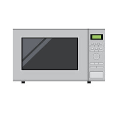Microwave oven gray color icon. Isolated on white background vector illustration.