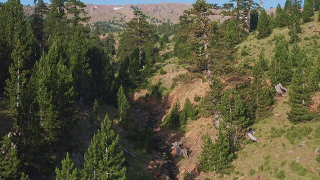 4K aerial footage to Baltses - Pindos National Park, Epirus, Greece