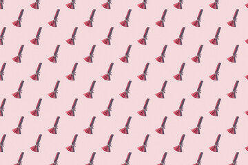 Seamless pattern with pink paper witchcraft. Halloween creative background.