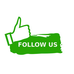 Follow us sticker like