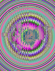 Binary Code. 3D Rendering