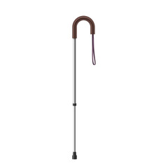 Walking stick cane or crutch for patient with fractured leg. Medical equipment for rehabilitation