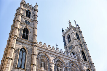 Exteriors of the Notre Dame Cathedral in Montreal