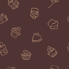 Bakery products. Vector  pattern.