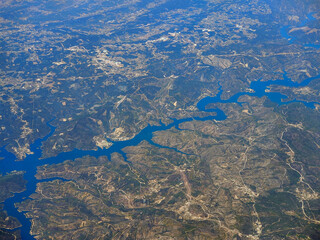 Zezere and Tagus river in Portugal. Aerial view