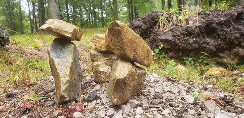 Hillbilly stonehenge rocks arranged randomly