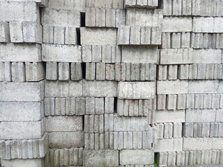 pile of bricks, gray background texture