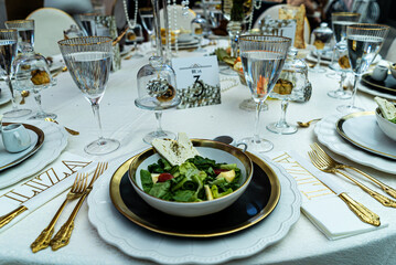 Luxury brunch with pearls and fine kosher food