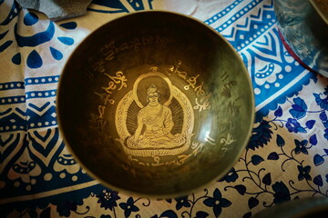 Tibetan singing bowl used in sound meditation and yoga