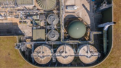 Aerial view of refinery close to Brighton.