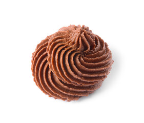 Swirl of chocolate on white background