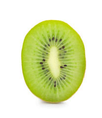 Piece of fresh kiwi fruit on white background