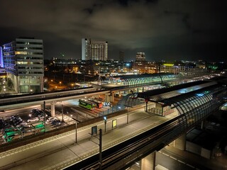 Obraz premium Amsterdam, Netherlands - September, 2021 - Sloterdijk Station. Train and metro central stations.