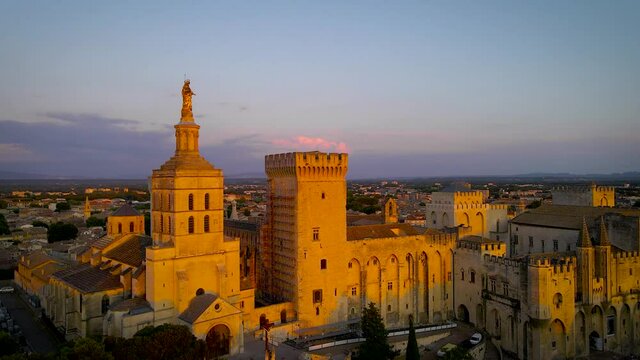 The aerial view of Avignon, a city in southeastern France&rsquo;s Provence region