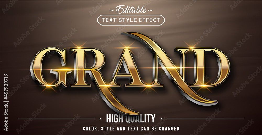 Poster editable text style effect - grand text style theme.