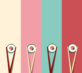 chopstick and sushi rainbow
