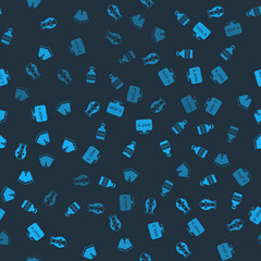 Set Mexican wrestler, Tequila bottle, Hola and Poncho on seamless pattern. Vector © vector_v