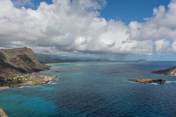 Scenic panoramic Makapuu Point vista, east Oahu, Hawaii