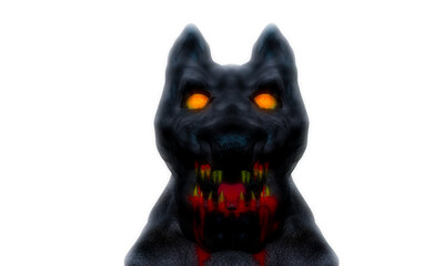 Werewolf with glaring and dangerous eyes