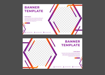 modern hexagonal gradient business banner template