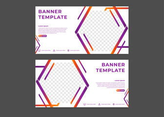 Fototapeta premium modern hexagonal gradient business banner template