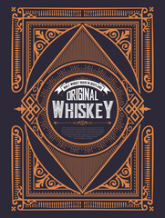 Whiskey label with old frames