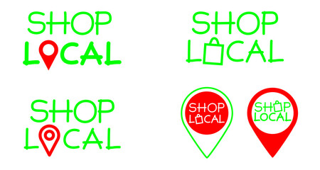 Shop local icon or sign. In vector file.
