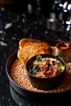 Fine Dining Tartar In A Restaurant With A Fancy Serving