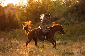 American Cowgirl - obrazy, fototapety, plakaty