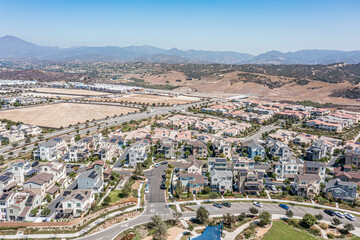 Aerial view of a modern California community