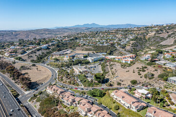 Aerial view of apartments on the hillside