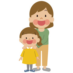 寄り添う母親と子供 4