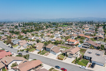 aerial view of the city neighborhood