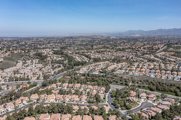 Aerial View of a Master Planned Suburban California Neighborhood