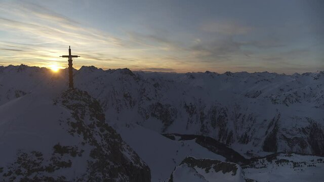 ischgl greitspitz magical alpine summit against silvretta sunset