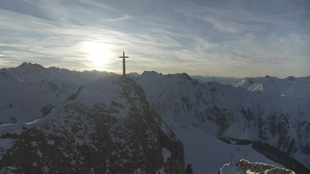 alpine sunset ischgl greitspitz silvretta mountain ridge