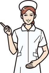 指差して説明する看護師