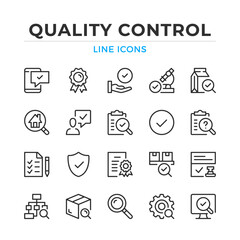 Quality control line icons set. Modern outline elements, graphic design concepts, simple symbols collection. Vector line icons