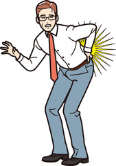 腰痛で腰を押さえるビジネスマン