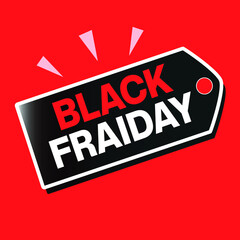 black friday red and black vector