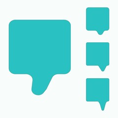 Fototapeta premium Set of blue square chat icon on white background. Message sign. Simple art design. Vector illustration. Stock image.